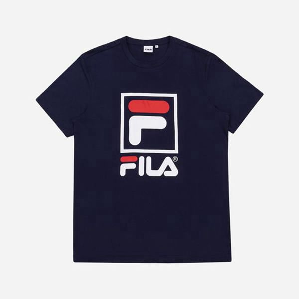 Fila Tričká Panske Námornícka Modrá - Stacked Logo S/S Vypredaj - Slovakia 61438-IUDH